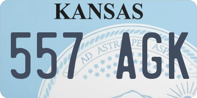 KS license plate 557AGK