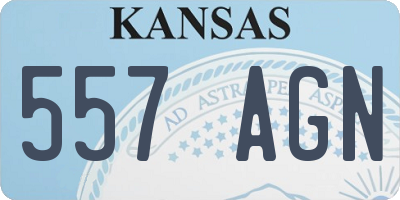 KS license plate 557AGN