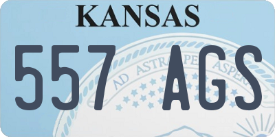 KS license plate 557AGS