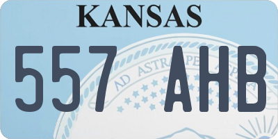 KS license plate 557AHB