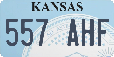 KS license plate 557AHF