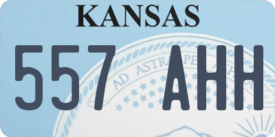 KS license plate 557AHH