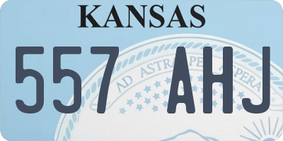 KS license plate 557AHJ