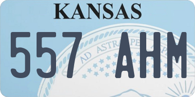 KS license plate 557AHM