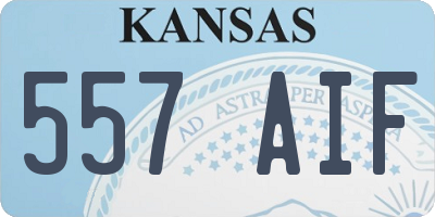 KS license plate 557AIF