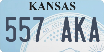 KS license plate 557AKA