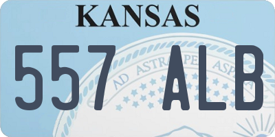 KS license plate 557ALB