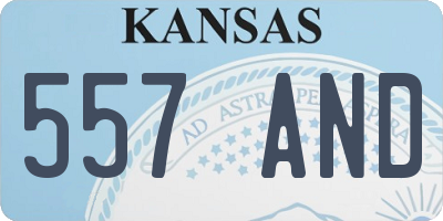 KS license plate 557AND