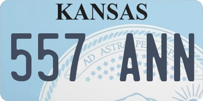 KS license plate 557ANN