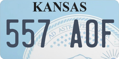 KS license plate 557AOF