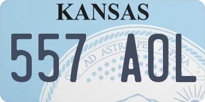 KS license plate 557AOL