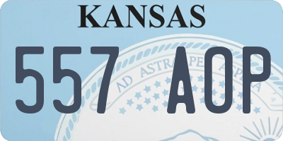 KS license plate 557AOP