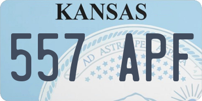 KS license plate 557APF