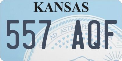 KS license plate 557AQF