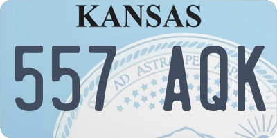 KS license plate 557AQK