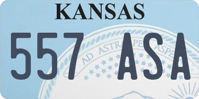 KS license plate 557ASA