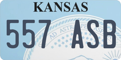 KS license plate 557ASB