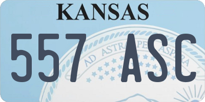 KS license plate 557ASC