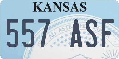 KS license plate 557ASF