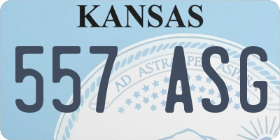KS license plate 557ASG