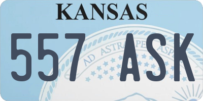 KS license plate 557ASK