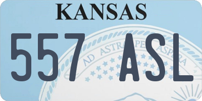 KS license plate 557ASL