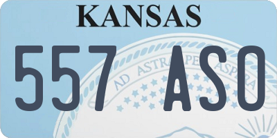 KS license plate 557ASO