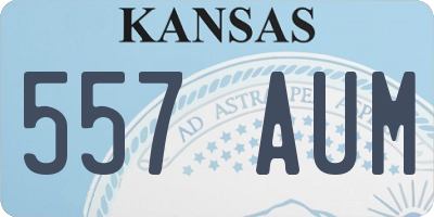 KS license plate 557AUM