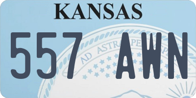 KS license plate 557AWN