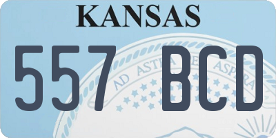 KS license plate 557BCD