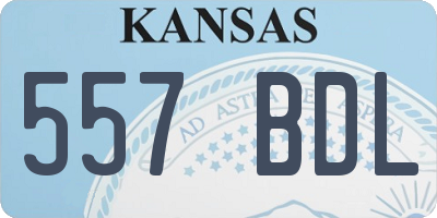 KS license plate 557BDL