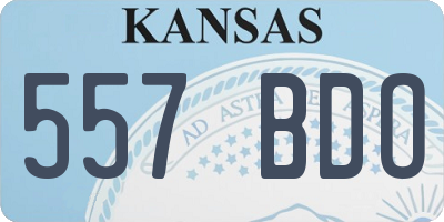 KS license plate 557BDO