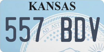 KS license plate 557BDV