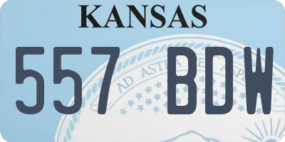 KS license plate 557BDW