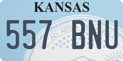 KS license plate 557BNU