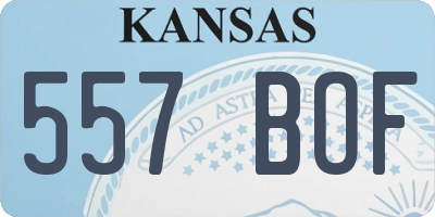 KS license plate 557BOF