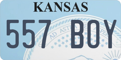 KS license plate 557BOY