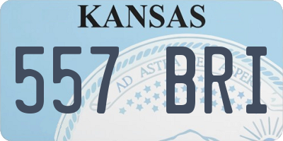 KS license plate 557BRI