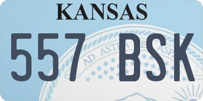 KS license plate 557BSK