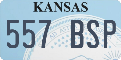 KS license plate 557BSP