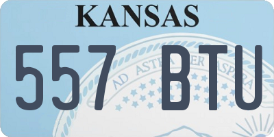 KS license plate 557BTU