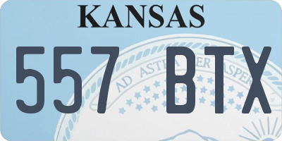 KS license plate 557BTX
