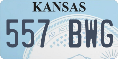 KS license plate 557BWG