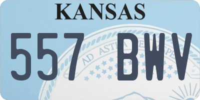 KS license plate 557BWV