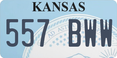 KS license plate 557BWW
