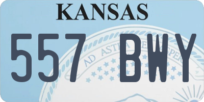 KS license plate 557BWY