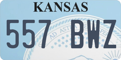 KS license plate 557BWZ