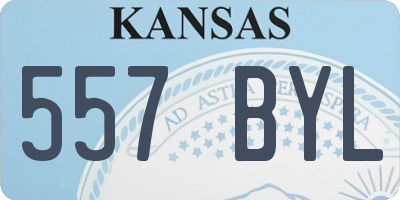 KS license plate 557BYL