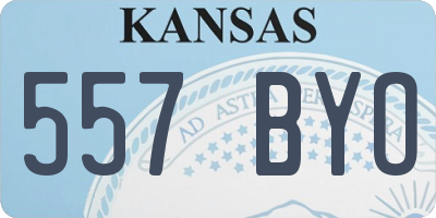 KS license plate 557BYO