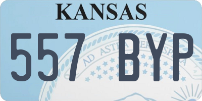 KS license plate 557BYP
